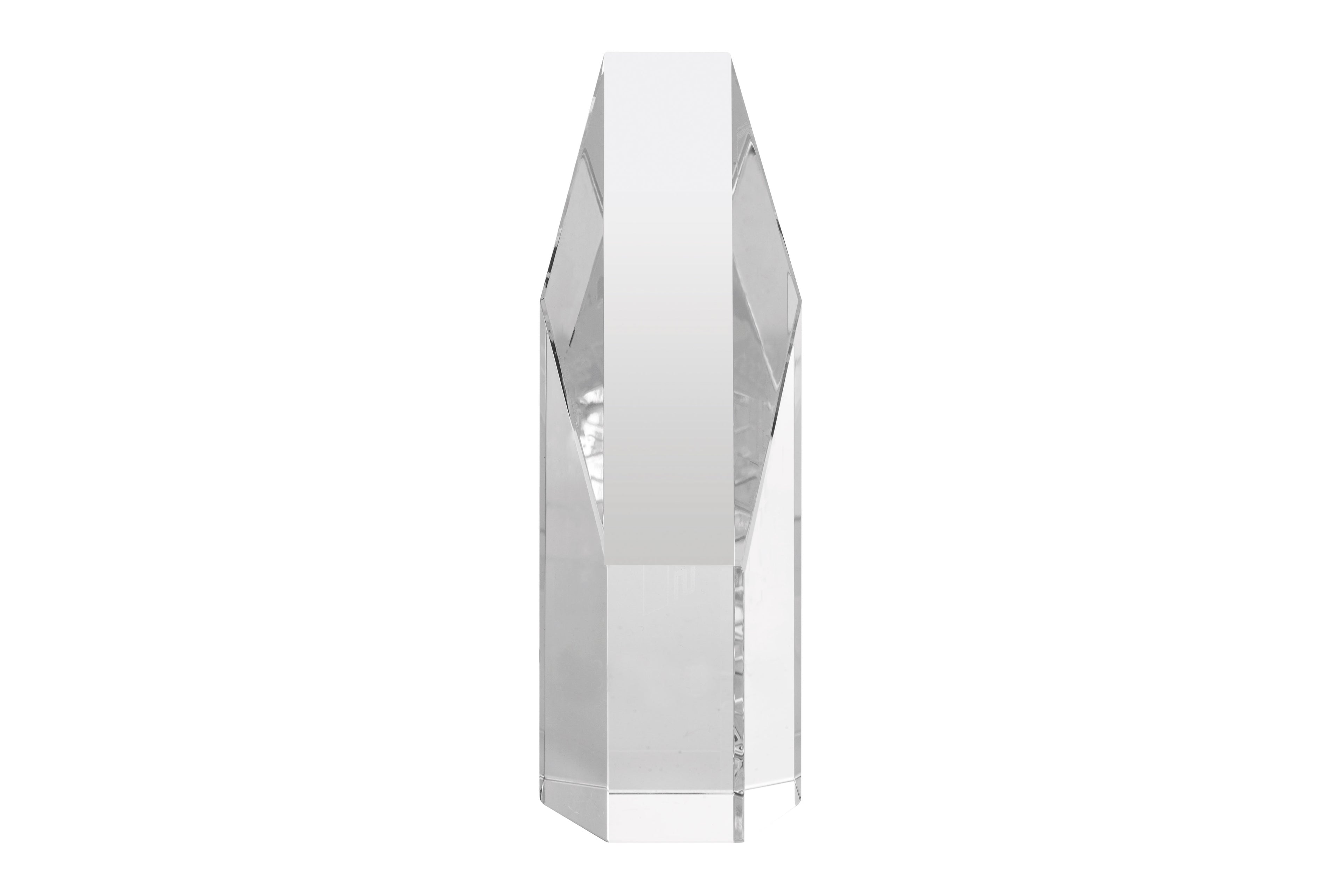 Trofeo de cristal diagonal promocional personalizable